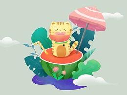 吃瓜群众插画,揭秘网络围观背后的趣味与思考